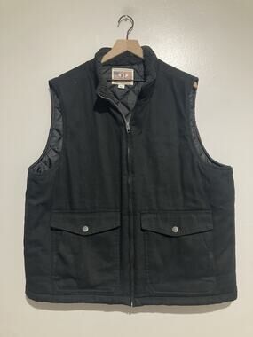 Heavy Canvas Heritage Brand Weatherproof Black Full Zip Quilted Vest Men’s XXL